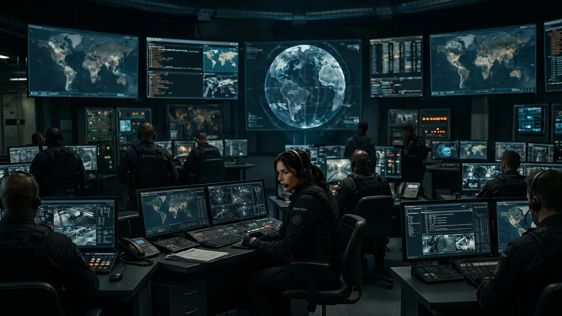 The Black Point command floor with operators at every station